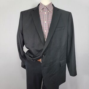 Stafford Men's Sport Coat Blazer Two Button Black Coolmax All Season Classic 52R